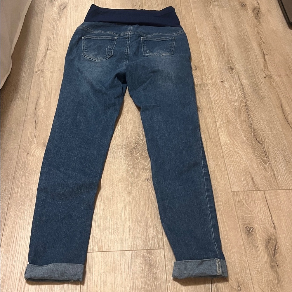 Women's Blue Maternity Jeans - Picture 3 of 3